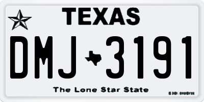 TX license plate DMJ3191