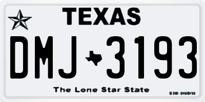 TX license plate DMJ3193