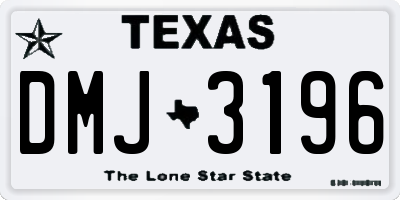 TX license plate DMJ3196