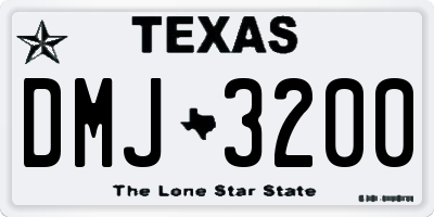 TX license plate DMJ3200