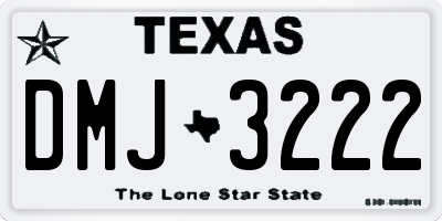 TX license plate DMJ3222
