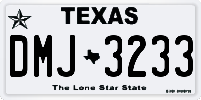 TX license plate DMJ3233