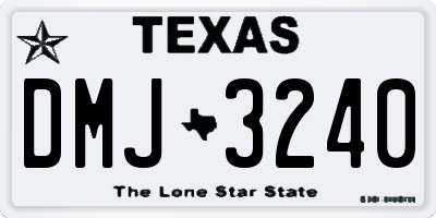 TX license plate DMJ3240