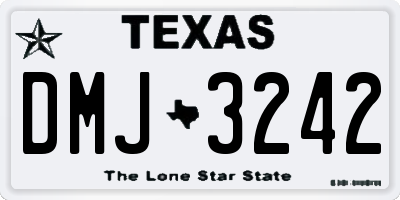 TX license plate DMJ3242