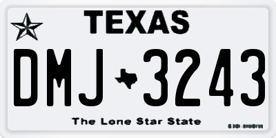TX license plate DMJ3243