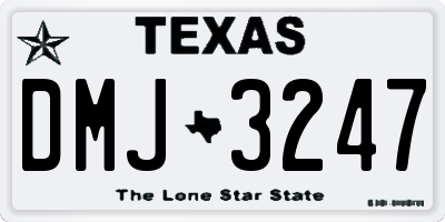 TX license plate DMJ3247