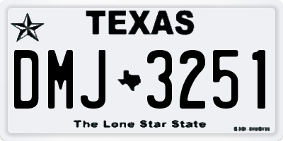 TX license plate DMJ3251