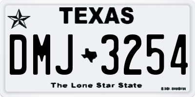 TX license plate DMJ3254