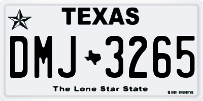TX license plate DMJ3265