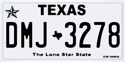 TX license plate DMJ3278