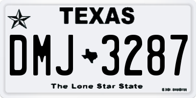 TX license plate DMJ3287