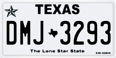 TX license plate DMJ3293