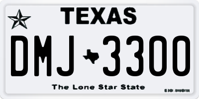 TX license plate DMJ3300