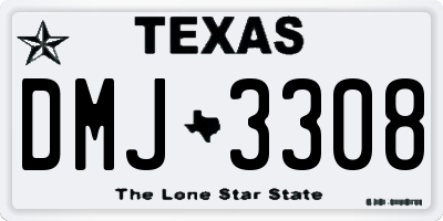 TX license plate DMJ3308