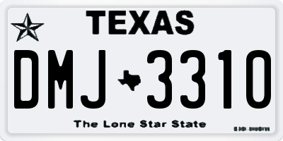 TX license plate DMJ3310