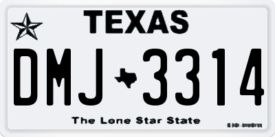 TX license plate DMJ3314