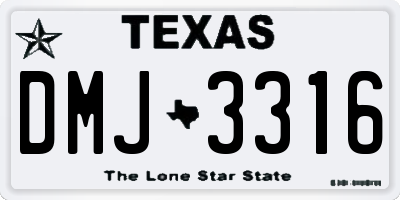 TX license plate DMJ3316