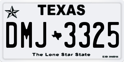 TX license plate DMJ3325