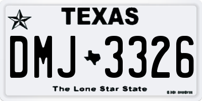 TX license plate DMJ3326