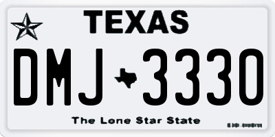 TX license plate DMJ3330
