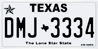 TX license plate DMJ3334