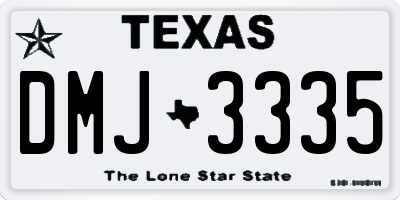 TX license plate DMJ3335