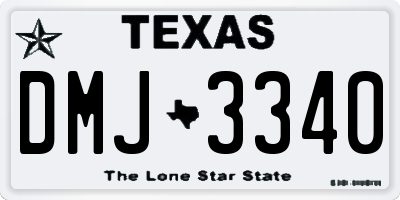 TX license plate DMJ3340