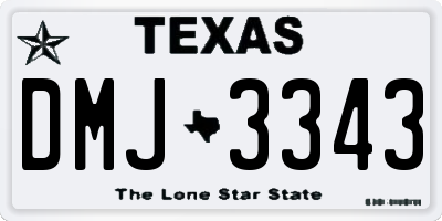 TX license plate DMJ3343