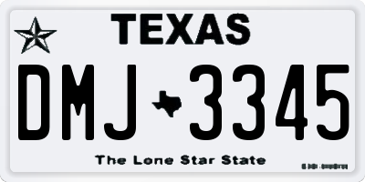 TX license plate DMJ3345