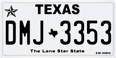 TX license plate DMJ3353