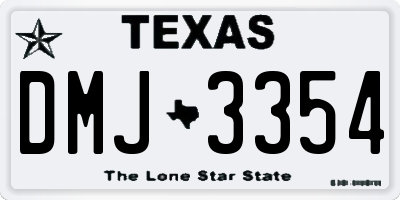 TX license plate DMJ3354