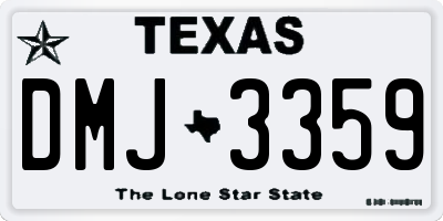TX license plate DMJ3359