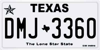 TX license plate DMJ3360