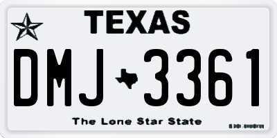 TX license plate DMJ3361