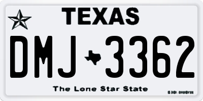 TX license plate DMJ3362