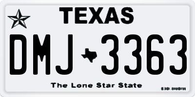 TX license plate DMJ3363