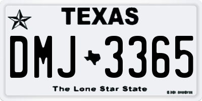 TX license plate DMJ3365