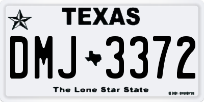 TX license plate DMJ3372