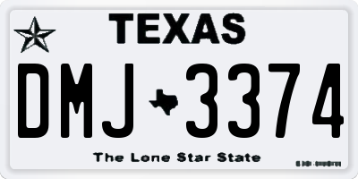 TX license plate DMJ3374