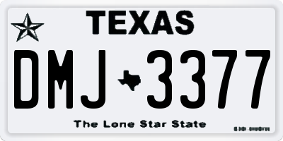 TX license plate DMJ3377