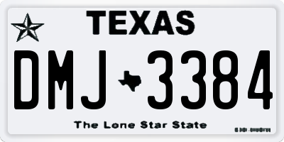 TX license plate DMJ3384