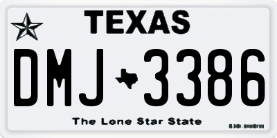 TX license plate DMJ3386