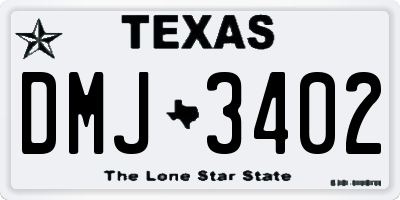 TX license plate DMJ3402