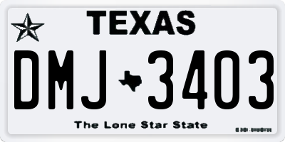 TX license plate DMJ3403