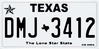 TX license plate DMJ3412