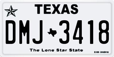 TX license plate DMJ3418