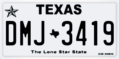 TX license plate DMJ3419