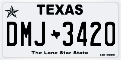 TX license plate DMJ3420