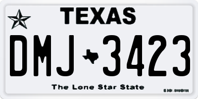 TX license plate DMJ3423