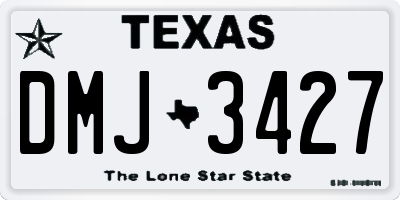 TX license plate DMJ3427